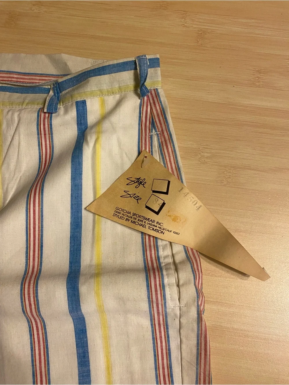 NWT Gotcha Shorts Mens 34 Surf Skate 1990’s Vintage Retro Striped Blue Red